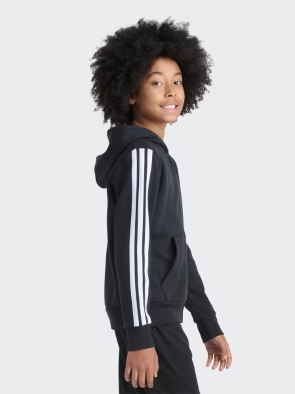 Black Hoodie with White TwoStripes